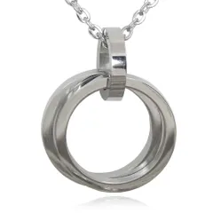 二連 リング ネックレス メンズ シルバー サージカル ステンレス アクセサリー ジュエリー プレゼント