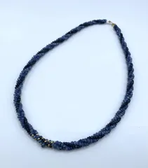 天然ブルーサファイア K18 ネックレス 約45cm 36.9g ソーティング付き