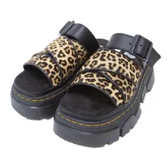 Dr.Martens ドクターマーチン サンダル ベージュ系 ブラック サイズ:UK3(22.0cm) | 25春夏 MATTISON スライド サンダル / ミュール | 厚底 ラットフォーム クロスベルト レオパード柄【レディース】【中古】