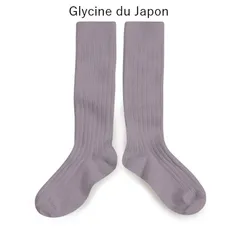 【新品・未使用】collegien(コレジアン) La Haute 【Glycine du Japon】Ribbed Knee-high Socks キッズ リブニーハイ 靴下【2950】13.5cm〜21cm
