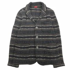 アルテア Altea ノルディック調 総柄 ニット テーラード ジャケット ウール混 カーディガン ハイゲージ セーター ブレザー ブルゾン 上着 アウター S ネイビー ブラウン グレー ブラック メンズのサムネイル