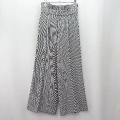 ◇ Θ MURUA ムルーア ウエストゴム 千鳥柄 ワイドパンツ サイズS ブラック ホワイト レディース E  【1505290043458】