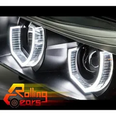 DIY加工用 BMWルック 汎用 LED ライトバー [M4 type] スモーク/ホワイトLED ヘッドライト 加工 カスタムに スモール ポジション デイライトのサムネイル