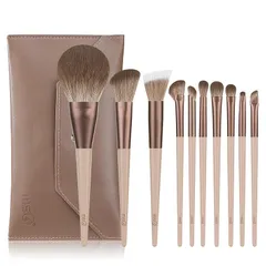 MSQメイクブラシ 10本セット 人気 チークブラシ アイシャドウブラシコンシーラーブラシ ソフトファイバー毛 持ち運び便利 コンパクト モカ化粧ブラシ 化粧筆 柔らかくて毛が密集していて粉含み力が良い(コーヒー色） 0