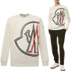 40 MONCLER モンクレール 8G00014 809KR オフホワイト ロゴ スウェット トレーナー