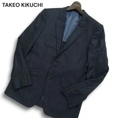 TAKEO KIKUCHI タケオキクチ 通年 背抜き ウール100％★ ストライプ テーラード ジャケット Sz.3 メンズ 紺