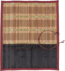 [SENYON] 書道 竹製 筆巻き ポケット付き 筆入れ 保管 (40cm × 36cm)