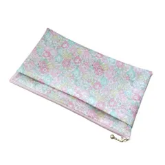 外ポケット付きポーチ　リバティプリント　ミシェル　フェアリーミックス