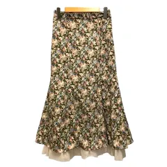 アクシーズファム axes femme スカート フレア マーメイド 花柄 ロング丈 M マルチカラー