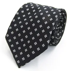 アルフレッドベレッタ ブランド ネクタイ 小紋柄 花柄 シルク PO メンズ ブラック ALFREDO BERETTA 【中古】