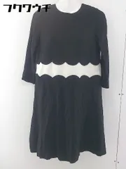 ◇ UNIVERVAL MUSE ユニバーバルミューズ バックジップ 七分袖 膝丈 ワンピース ブラック レディース  【中古】 【1106110010218】