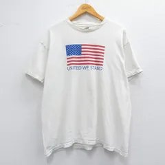 XL/古着 フルーツオブザルーム 半袖 ビンテージ Tシャツ メンズ 00s 星条旗 コットン クルーネック 白 ホワイト 25apr11 中古