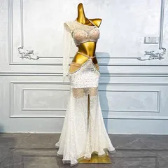 新品未使用 ベリーダンス オリエンタル衣装 3点セット 透けます ホワイトオーダーメイド   オーダーメイド ステージ衣装