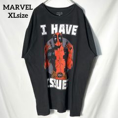【MARVEL】マーベル デッドプール Deadpool スーパーヒーロー 映画T ムービーT キャラクターT アメコミ　オーバーサイズ　半袖Tシャツ　クロ　XL US古着