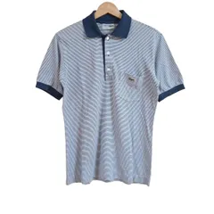 Lacoste(ラコステ) 半袖ポロシャツ メンズ - 白×ネイビー ボーダー