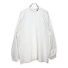 90年代 USA製 NIKE ナイキ モックネック 長袖Ｔシャツ ホワイト(メンズ L)中古 古着 U5846