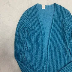 【N.HOOLYWOOD】エヌハリウッド　ターコイズブルー　カーディガン グランジ　ストライプ　一点物