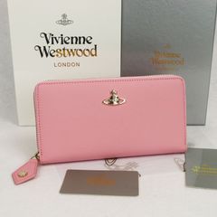 新品 財布 Vivienne Westwood ヴィヴィアンウエストウッド 長財布  牛革財布　カード入れ　小銭入れ　クロスハッチパターン 財布　55306　ピンク　レディース　金入れ　ウォレット　名刺入れ　可愛い財布