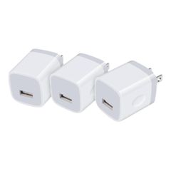 USB電源アダプタ　USBコンセント　3個セット　ホワイト1ポート