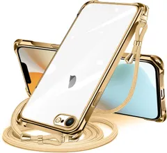 新品 iPhone 16e 用 ケース クリア ショルダー iphone16e 用 スマホケース アイフォン16e カバー 肩掛け 斜めかけ 縄掛けケース 透明 TPU 薄型 軽量 耐衝撃 携帯ケース 紐付き 斜めがけ 織りストラップ付き ネックストラップ シ