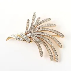MHR0203 美品 NINA RICCI ニナリッチ ブローチ ラインストーン ヴィンテージ ゴールド×クリア アクセサリー