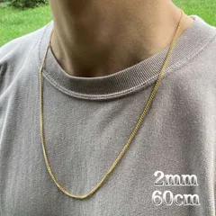 《細め》ゴールド チェーンネックレス 60㎝ ストリート OR
