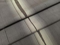 夏帯 名古屋帯 紗紬 縞文様 藍海松茶色 - メルカリ