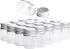 dilib ガラス小瓶 ミニ ボトル スペアボトル アルミキャップ 液体や小物の小分け 手芸 容器 保管 保存 5ml 20本セット(5ml 20本セット)