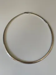 Italy vintage 925 Flat omega chain necklace