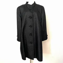 #wnc レリアン Leilian コート 13+ 黒 スタンドカラー シルク混 大きいサイズ レディース [925464]
