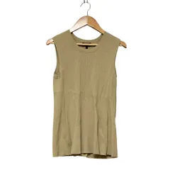 美品 theory セオリー CREPE KNIT ノースリーブ ニット カットソー S グレージュ レディース 古着 中古 USED