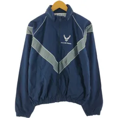 L-Ru.s.airforceナイロントラックトレーニングジャケット短丈米軍実物 L-Ru.s.airforceナイロントラックトレーニングジャケット短丈米