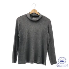 ☆美品☆ UNIQLO ユニクロ トップス カットソー ハイネック シンプル 長袖 レディース 大きいサイズ グレー XL 901-9767 送料無料 古着