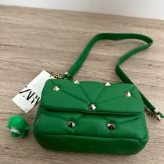 大特価！処分セール　ZARA グリーン スタッズ　ショルダーバッグ