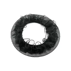 ヘアーネット 1個 大人 ジュニア キッズ お団子 ヘア シニヨンネット バレエ ダンス 新体操 レッスン 発表会 まとめ髪 黒 フリル 飲食 衛生 ブラック va3