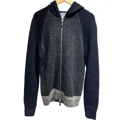 アルマーニエクスチェンジ A/X ARMANI EXCHANGE 長袖ニットフーデットジャケット パーカー フルジップ ウール100% 紺 ネイビー XSのサムネイル