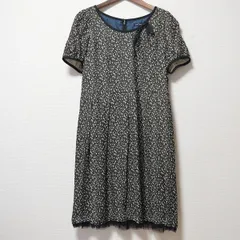 #snc ロイスクレヨン LoisCRAYON ワンピース M 黒 白 星柄 リボン レース 半袖 ラウンドネック レディース [718005]のサムネイル