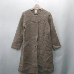 ◇ ⊇ Techichi テチチ 長袖 ノーカラーコート サイズS ブラウン レディース E  【1409240051008】