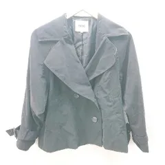 ◇ OZOC オゾック 袖ベルト カッコイイ系　シンプル ショート丈 長袖 スプリングコート サイズ36 ブラック レディース E  【1404020006247】