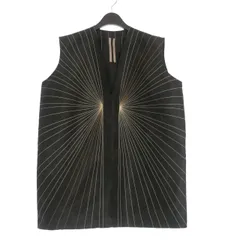 リックオウエンス Rick Owens 17SS 放射線刺繍 ノースリーブトップス ベスト S ブラック 黒 RR17S9171-F 国内正規のサムネイル