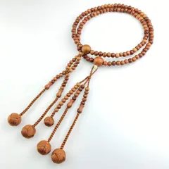 【特価セール】妙蓮花 お念珠 国際創価学会数珠 男女兼用 尺0 草花梨 数珠＋数珠袋セット天然木珠 小田卷梵天房 本式数珠108玉 木製 SGI 数珠 葬儀 葬式 法事 法要 二輪 二連 カリン（花梨） (茶色房)