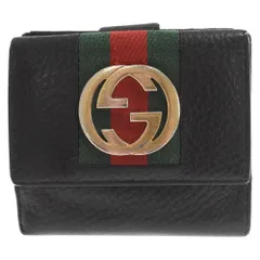 GUCCI (グッチ) インターロッキング 二つ折りレザーウォレット
