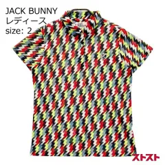 JACK BUNNY ジャックバニー 半袖ポロシャツ 総柄 レッド系 2 [240101148493]#