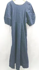 ◇ ⊂ natural couture ナチュラルクチュール デニム 七分袖 ロング ワンピース サイズL ブルー系 レディース E  【1504240013633】