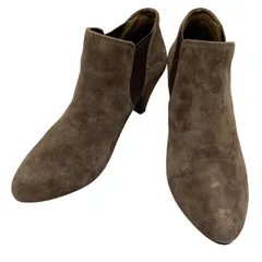 【美品】エイゾー (22.5) ブーティ サイドゴアブーツ ショートブーツ スウェード ヒール 希少デザイン