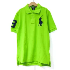 ポロバイラルフローレン ポロシャツ トップス 半袖 ビッグポニー キッズ 男の子用 M(10-12)サイズ 緑×紺 Polo by Ralph Lauren 【中古】