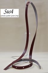 ハンドメイド  国内材料＆国内生産　２㎝幅&超ロング 本革ギターストラップ　ワインレッドスムース