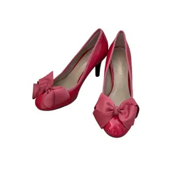 Z1567【未使用】  JILL STUART 　　ジルスチュアート 　　リボン　エナメル 　　パンプス　ヒール  36 23.0センチ相当 レディース ハイヒール 赤 ピンク
