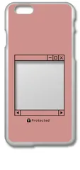 【新品未使用】iPhone6 Plus / 6s Plus アイフォン6sプラス クリア ハードケース (ピンク) レトロパソコン風 フォトフレーム くすみカラー カバー スマホケース cl-iphone6plus-409