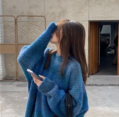韓国♡着映えなグラデーションニット トップス クルーネック ダボっと 着まわし 韓国♡着映えなグラデーションニット トップス クルーネック ダボっと